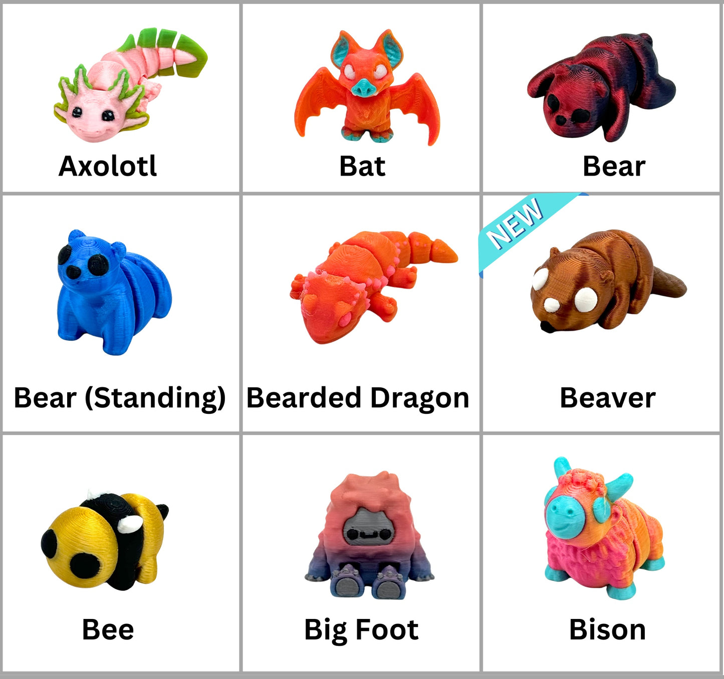 Mini Fidget Animals 5 Pack