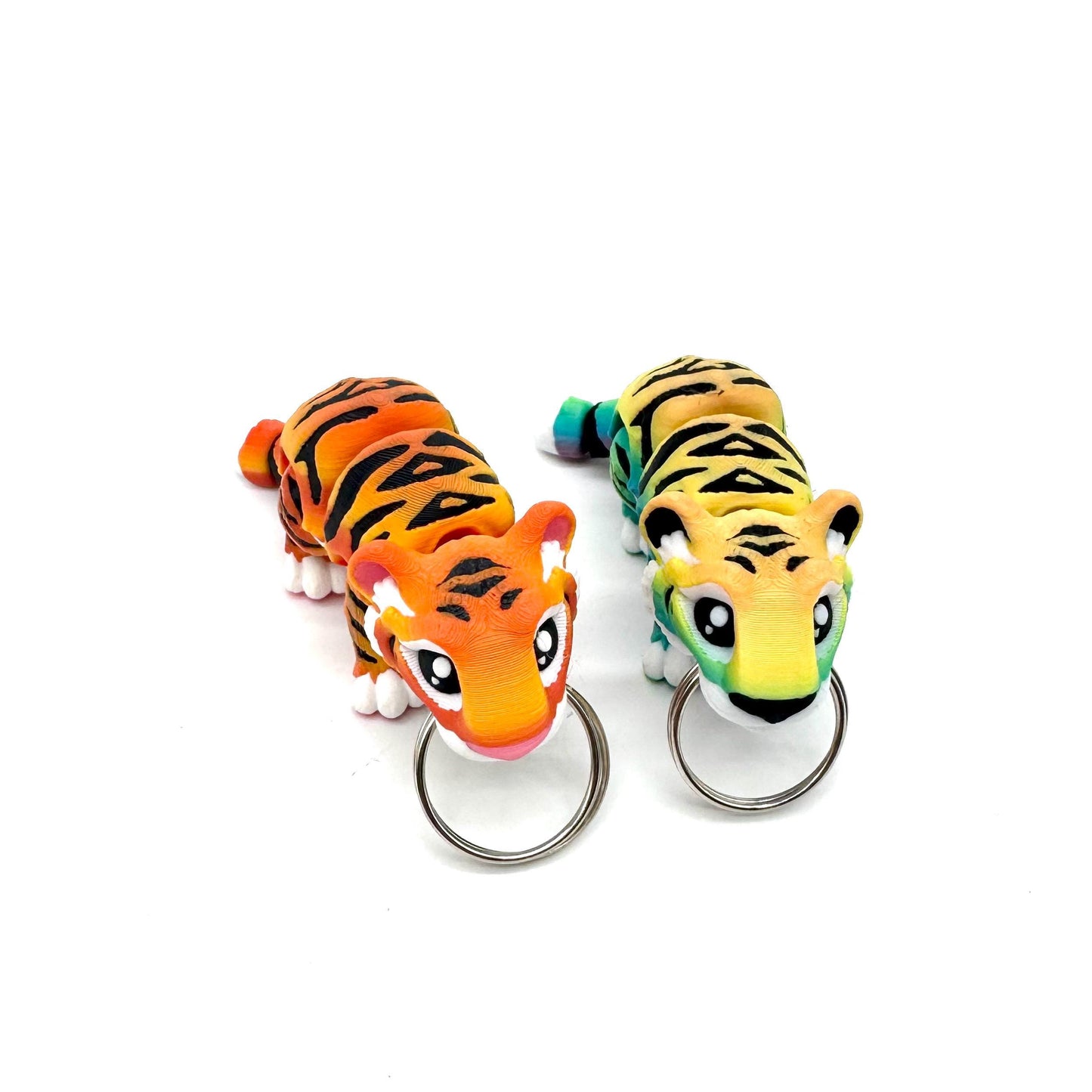 Articulating fidget Keychain, Opossum, Bearded Dragon, Axolotl, Dinosaur, Tiger, Dragonfly, Red Panda, Duck, Rainbow Gecko